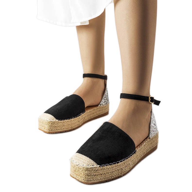 Black espadrilles with glitter insert from Myasia