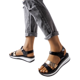 Inna Mila black patent sandals