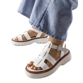 Lola white platform sandals