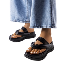 Inna Black chunky flip-flops from Lupi