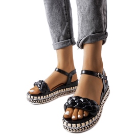 Katrin black platform sandals