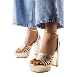 Chunky heeled sandals from Ariande golden