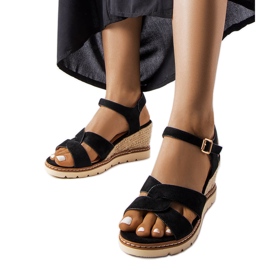 Black wedge sandals from Silvana