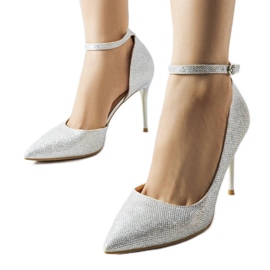 Inna Nikolina silver brocade heels Inna Nikolina silver brocade heels