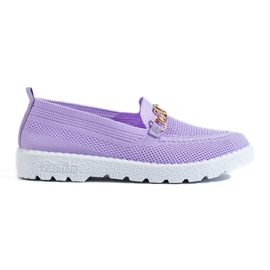 Lilac openwork loafers from Shelovet purple