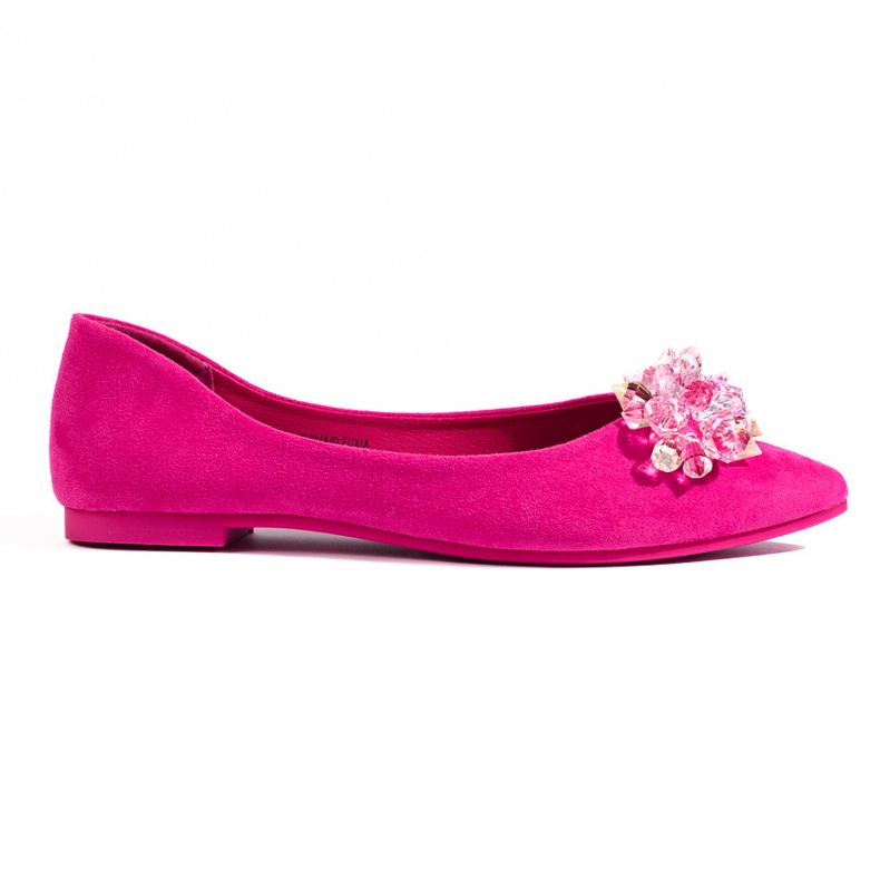 Women's fuchsia ballerinas with Shelovet crystals pink Women's fuchsia ballerinas with Shelovet crystals pink