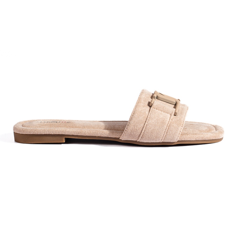 Women's beige Shelovet suede slippers