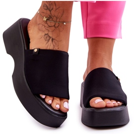 Women's Platform Slippers Black Carmela