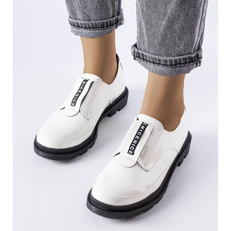 Legget white patent leather shoes