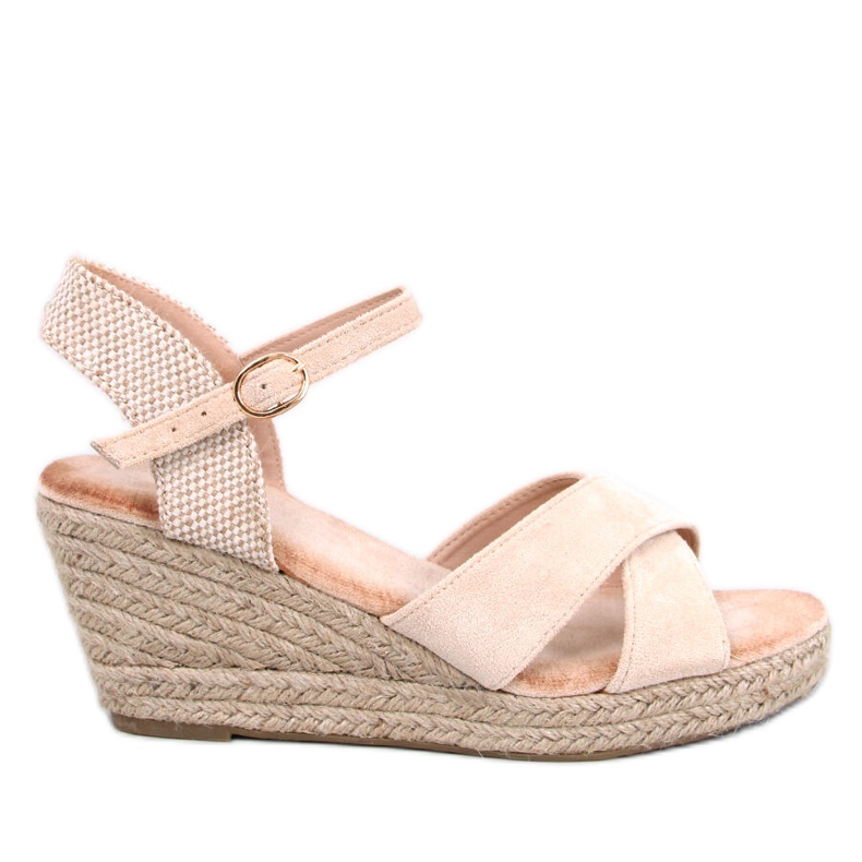 Willa Beige espadrille wedge sandals
