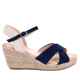 Willa Blue espadrille wedge sandals