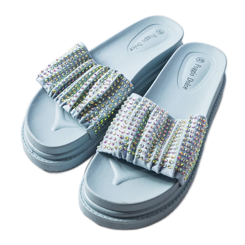 Blue sliders with cubic zirconia from Franet