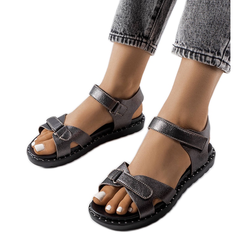 Gray glitter sandals from Bellefeuille grey