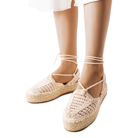Beige lace-up espadrilles from Partenia Beige lace-up espadrilles from Partenia