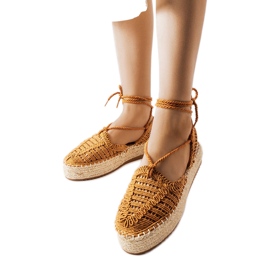 Camel lace-up espadrilles from Partenia brown
