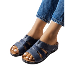 Blue light wedge slippers from Oliwia