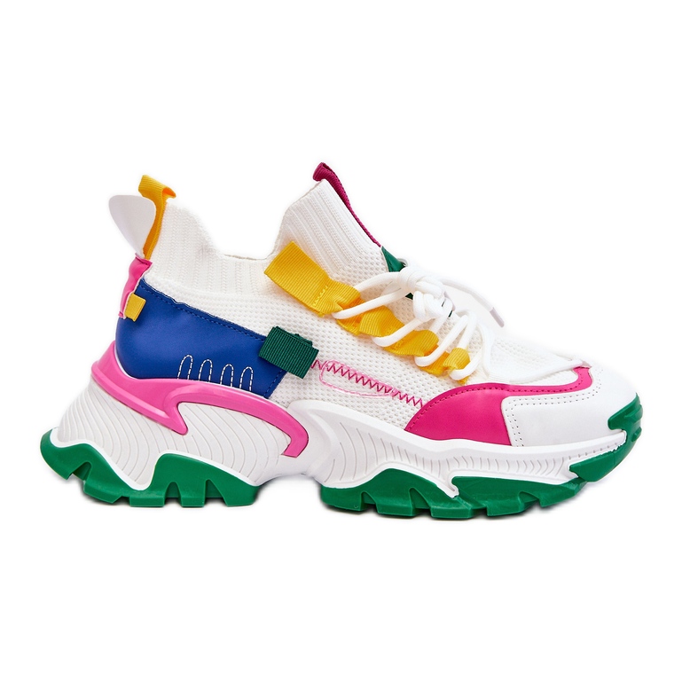 PS1 Women's Slip-on Sock Sneakers White-Green Keaton