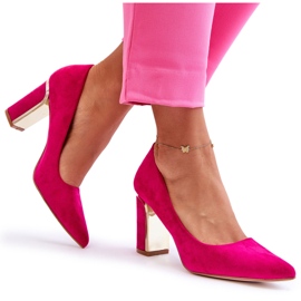 Classic Suede High Heel Pumps Fuchsia Elizabeth pink
