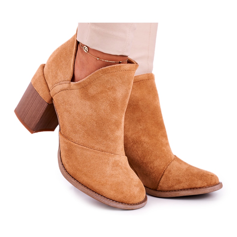 Bella Paris Women's Boots On Heel Camel Cut Meliori brown