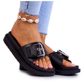 Classic Slippers With Buckle Big Star JJ274A307 Black