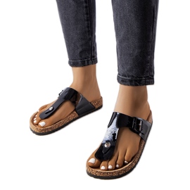 Black flip flops with buckles from Lee Cooper LCW-22-35-1170L