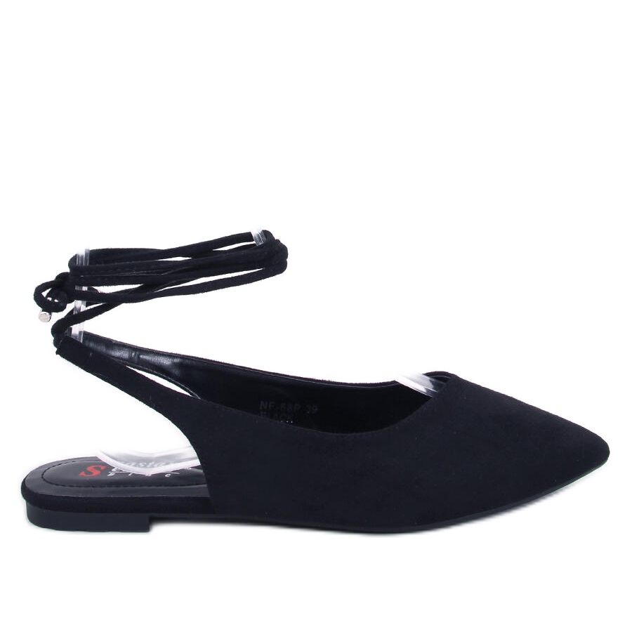Black open discount toe flats