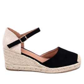 Platten Black wedge espadrilles