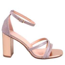 Elizabeth Champagne heeled sandals pink