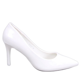 Charlotte White lacquered stiletto pumps