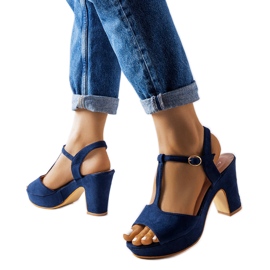 Inna Navy blue Tearlach block sandals