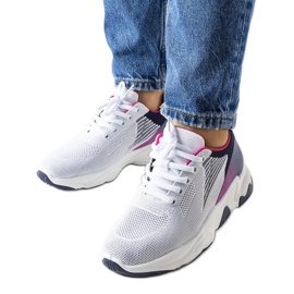 White and navy blue sports sneakers from Galatee White and navy blue sports sneakers from Galatee