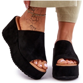 Women's Slippers On A Massive Platform Black Martina Women's Slippers On A Massive Platform Black Martina