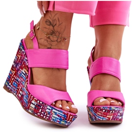 Women's Wedge Sandals Pink Calderia