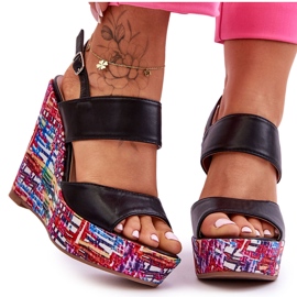 Women's Wedge Sandals Black Calderia