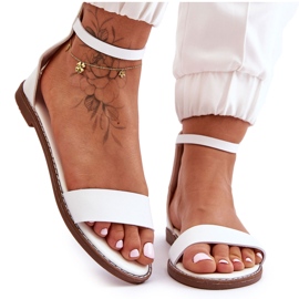 Leather Flat Zipper Sandals White Millou Leather Flat Zipper Sandals White Millou