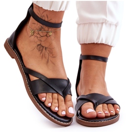 Women's Zipper Flat Flip Flops Black Rise Up!
