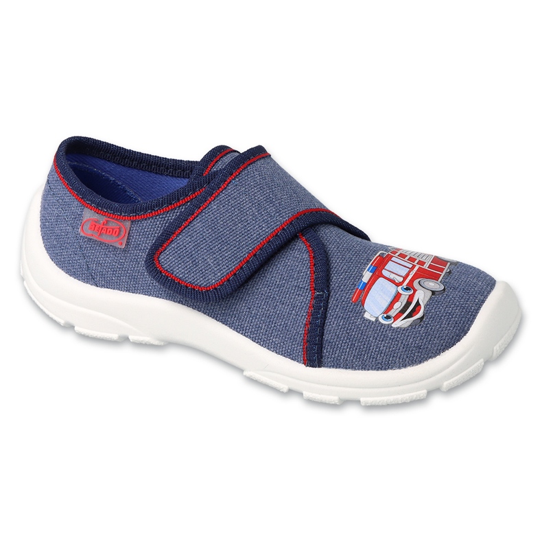Befado children's slippers 974X519 fire truck application blue Befado children's slippers 974X519 fire truck application blue