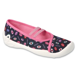 Befado children's ballerinas 116y321 black and pink in colorful patterns