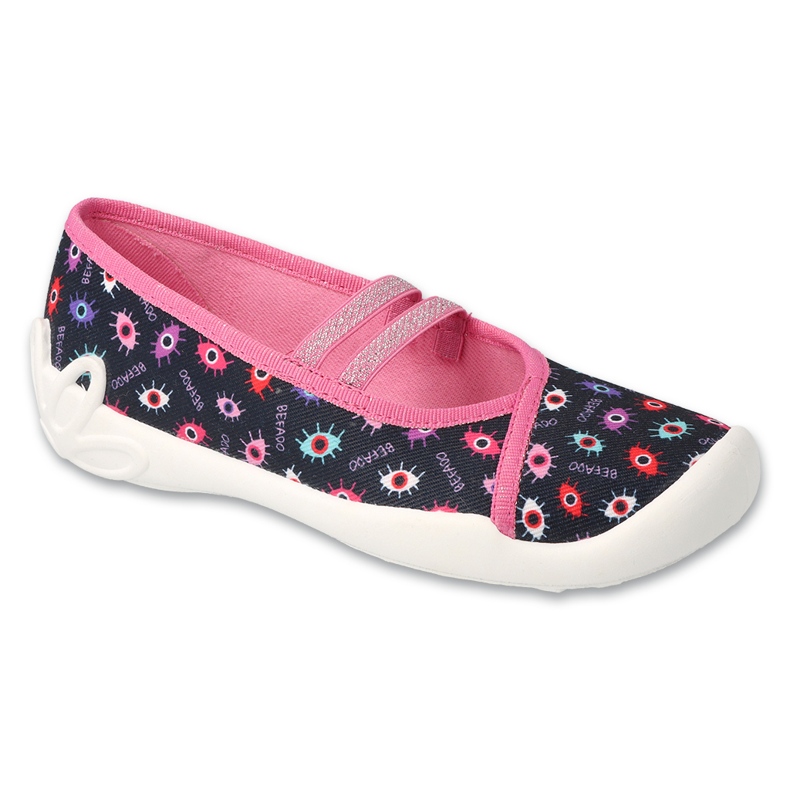 Befado children's ballerinas 116y321 black and pink in colorful patterns