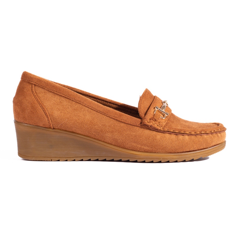 Women's suede wedge moccasins Shelovet brown Women's suede wedge moccasins Shelovet brown