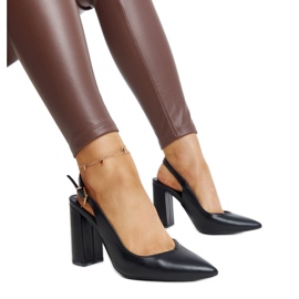 Black open heel pumps from Wechsler