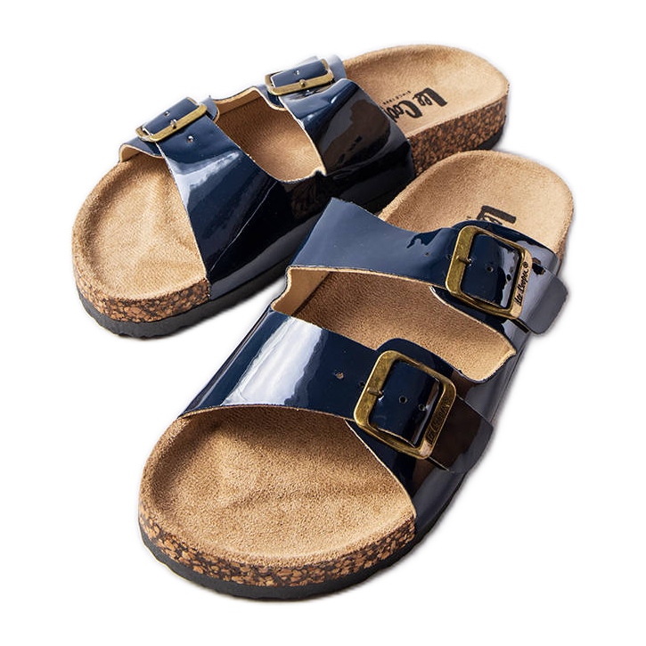 Blue cork slides with buckles from Lee Cooper LCW-22-35-1157L