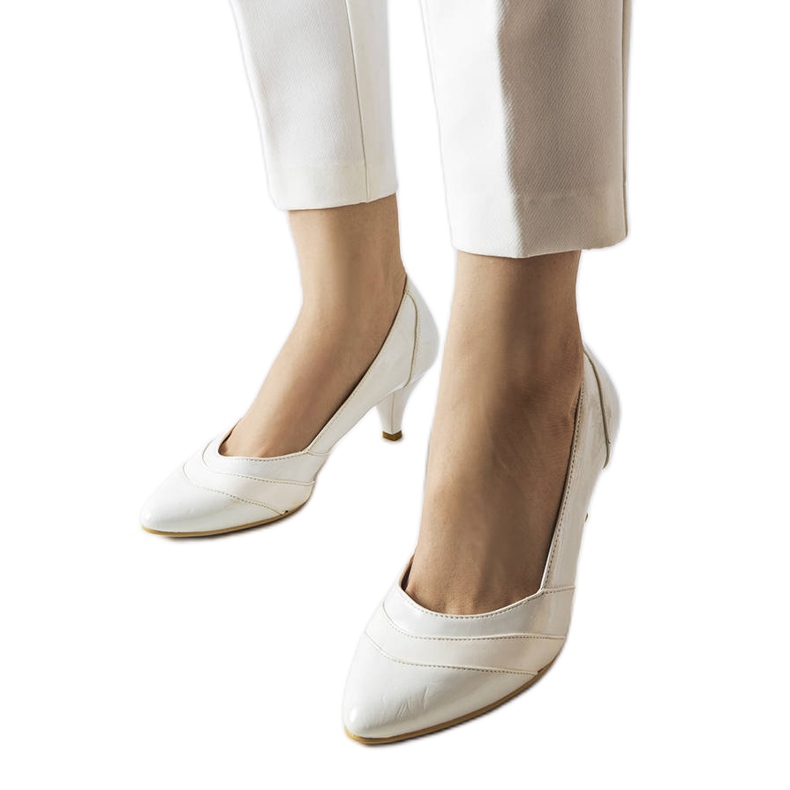 Beige high heel pumps DD823 Bianco