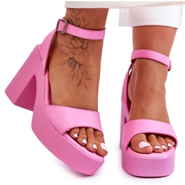 Fashionable Sandals On Massive Heel Pink Karmine