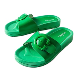 Inna Green slides with a buckle from Généreux