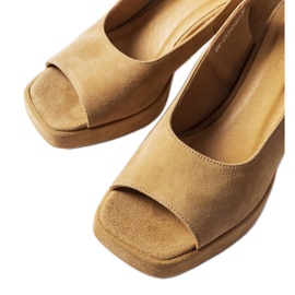 Karino velor block sandals beige