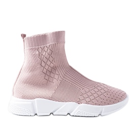 Pink sneakers with a sock upper from Olot