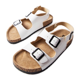 White cork sandals with buckles from Lee Cooper LCW-22-35-1160L