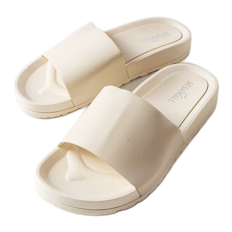 Beige rubber slides from Sabourin