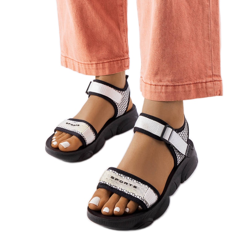 Black and white sports sandals from Faribault